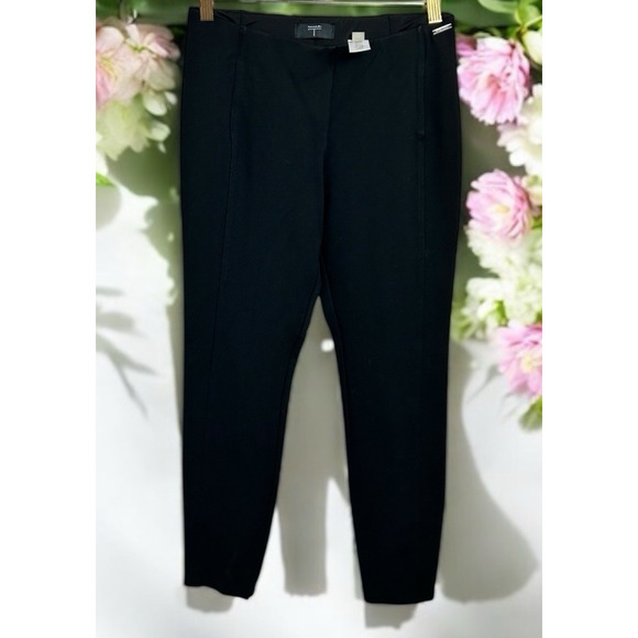 T Tahari Black Ponte Leggings Sz Small Tummy Control Thick Contour 25" Inseam - Picture 2 of 7